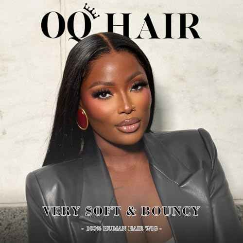 OQ HAIR Glueless Wigs Human Hair Pre Plucked Pre Cut 7x5 Straight HD Lace Front 180% Density 3 Second To Wear Glueless Wigs Human Hair for Women Natural Color 18 Inch