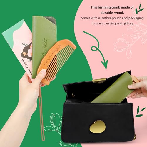 Arrozon Birth Comb for Women Labor, Wooden Labor comb Natural Labor and Delivery Essentials, Birthing Combs Hospital Bag Must Haves for Pregnant Women, Wood Comb Labor Gifts for Moms