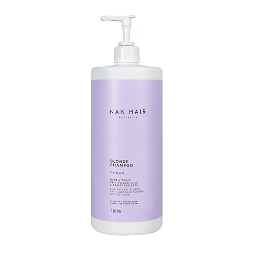NAK Blonde Shampoo 1L - Gently tones pale yellow, gold or brassy reflects