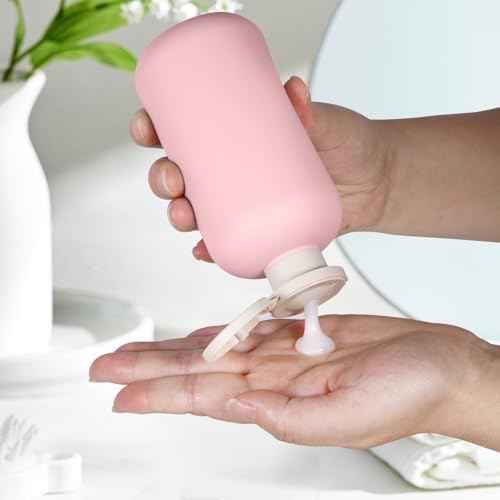 3 PACK Travel Shampoo Bottle, Empty Plastic Squeeze Bottles 6.8oz with Flip Cap, Lotion Container for Toiletries Travel Size Shampoo and Conditioner