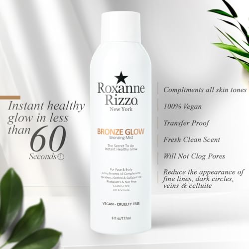 Bronze Glow Duo By Roxanne Rizzo - Celebrity Choice Bronzer - Refreshing Hydrating Mist - Face & Body - Blends with All Skin Tones - TSA Approved Travel Size (100ml) - Includes 177ml & 100ml Bottles