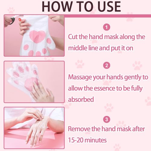 6PCS Hand Masks,Hydrating Hand Masks Moisturizing Gloves Overnight for Dry Cracked Hands,Daily Hand Care Hand Masks Gift Set for Women and Men A