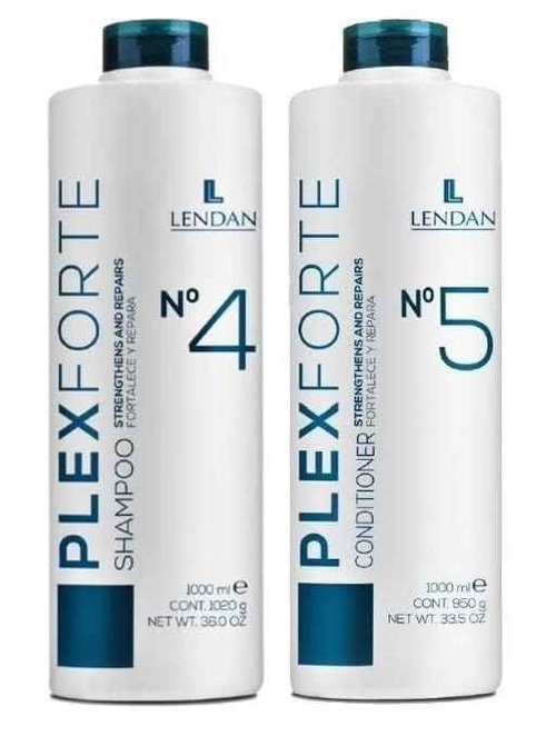 Lendan Plex Forte Kit No. 4 + 5 - Shampoo and Conditioner - 1000 ml/36 Fl. Oz., 2, 36.0 Fl Oz