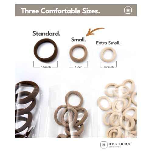 Heliums Small Soft Hair Ties - Blonde - 1 Inch Mini Nylon Bands, No Damage Ponytail Holders for Kids, Braids, and Thin Hair - 30 Count