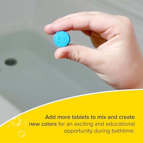 Kid Made Modern Bath Color Tablets for Kids - 150 Counts Non Toxic Bath Drops for Toddlers - Blue, Yellow, Pink, and Purple Bathtub Color Fizzies Tablets - Fun & Mini Bath Bombs (150 Count - Ages 3+)