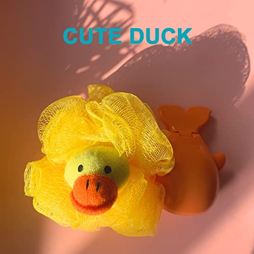 Loofah Exfoliating Shower Stuffed Sponge Pouf Mesh Brush with Animal Design - Bath Spa Puff Scrubber Ball - Body Poof for Man and Woman - Rich Foams Bubble£¨4.7" Each£© Pack of 4