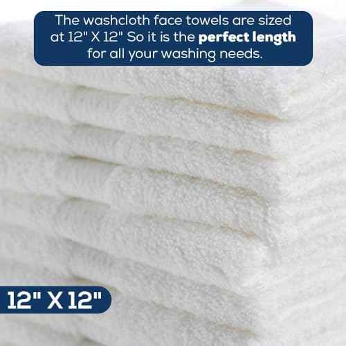 Simpli-Magic Cotton Washcloths White, 40 Pack, Size: 12¡±x12¡±