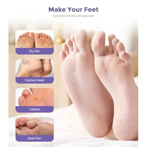 Foot Peel Mask, Lavender Foot Mask Natural Exfoliator for Dry Dead Skin, Callus, Peeling Foot Mask Repairs Heels & Removes Cracked Feet & Rough Heels Enjoy Baby Soft Smooth Feet