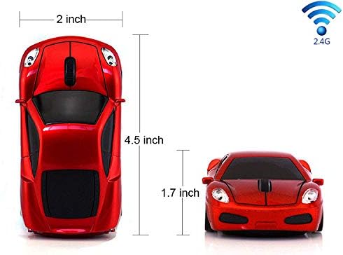 2.4Ghz Wireless Car Shape Mouse 3D Optical Gaming Mice USB Mini Receiver for PC Laptop Computer