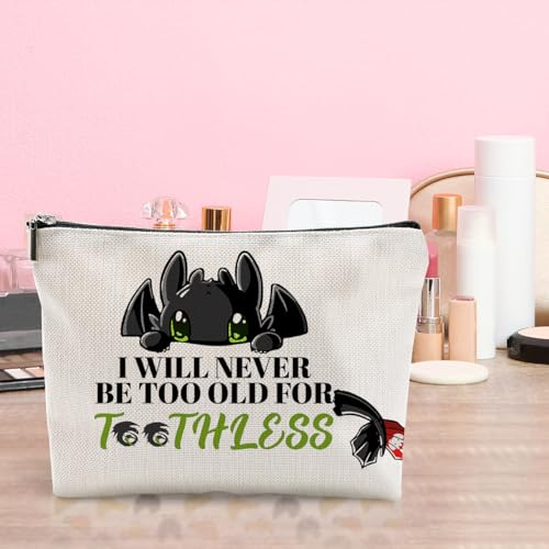 Dragon Anime Cosmetic Make up Bag Dragon Lover Gift Makeup Zipper Pouch Bag Anime Characters Lover Gift