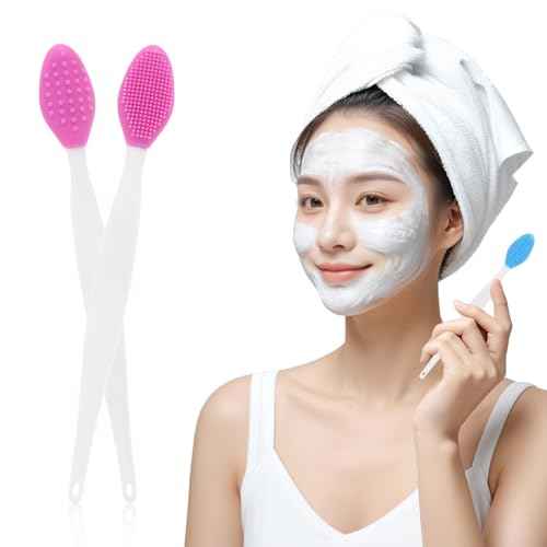 48 Pack Lip Scrub Brush, Silicone Double Sided Lip Exfoliator Brush for Men Women Lip Lightening for Dark Lips - 6 Colors