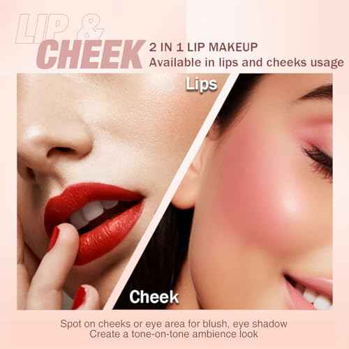 4 Colors Mini Tube Mate Velvet Lipstick, Lip Tint Lip stain Long Lasting 24 hours Waterproof Liquid Lipstick, Red Moisturizer Smooth Lip Stick Cosmetic