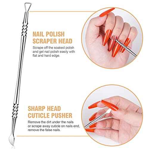 Acrylic Nail Clippers 5 in 1 Kit with Glass Nail File, Cuticle Trimmer Nipper and Cuticle Pusher Nail Gel Polish Remover, Professional Manicure Pedicure Tools for Finger Toe Nails, Silver