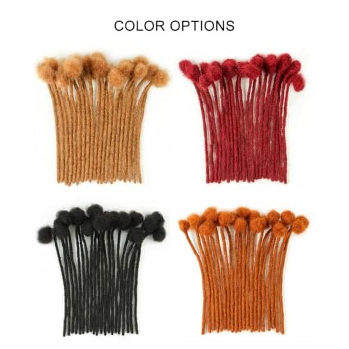 0.6cm Width 6 Inch 100 Strands 100% Human Hair Loc Extensions, Full Handmade Dreadlock Extensions for Men Women Kids Can Be Dyed and Bleached with Needle and Comb Unprocessed Natural Black