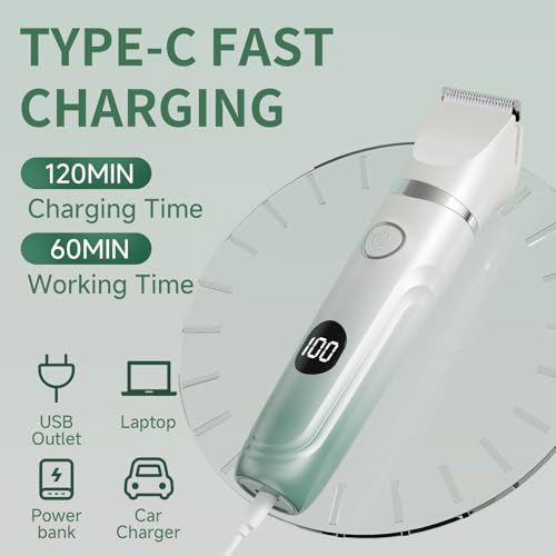 Bikini Trimmer for Women, 3 in 1 Electric Shaver for Womens,Painless Personal Body Hair Groomer,Smooth Hair Trimmer for Legs Body Facial Hair, IPX7 Waterproof