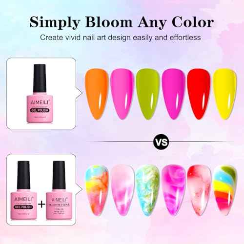 AIMEILI Nail Art Blossom Gel Nail Polish Soak Off UV LED Clear Blooming Gel Manicure 10ml