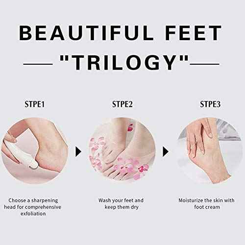 PRITECH Callus Removers 6 Pack Replacement Rollers Heads for Electric Feet File Pedicure Tools, 2 Extra Coarse, 2 Regular Coarse, 2 Fine Coarse Refill Rollers (1138-White/1138-Pink/1138-Black)