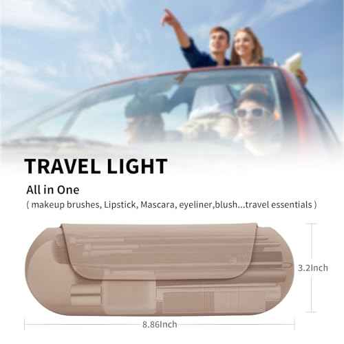 Silicone Makeup Brush Holder Travel Cosmetic Bag£ºSoft Portable Cosmetic Face Brushes Holder with Upgrade Anti-Fall Out Magnetic Closure, Large Travel Makeup Brush Case - Walnut