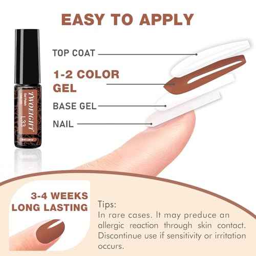 TWOEIGHT Gel Nail Polish Liner Nail Art 12 Colors 8ml UV Lamp Soak-off Polishes Pigmented Autumn Winter Brown Wine Red Collection Thin Brush in Bottle Manicure DIY at Home Salon