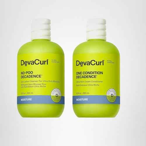DevaCurl No-Poo Decadence Non-Lathering Cleanser and One Condition Decadence Ultra-Rich Cream Conditioner, 12 fl oz | Bundle