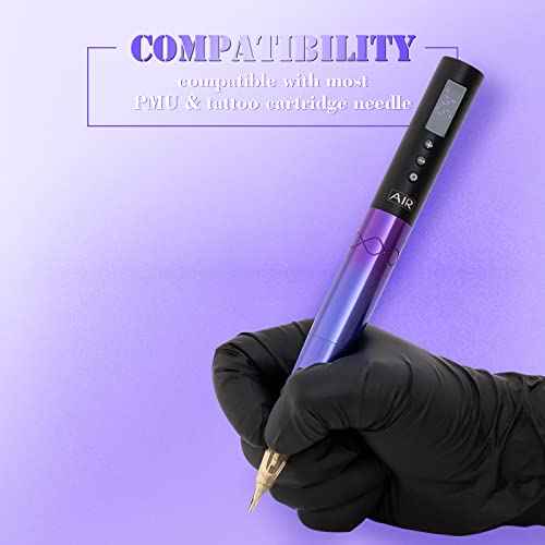 INKin Permanent Makeup Tattoo Machine, Wireless Tattoo Gun with 2Pcs 1500mAh Battery Pack LED Display, Professional Lola Air SMP Tattoo Pen for Beginners Artists (2.7mm Stroke)