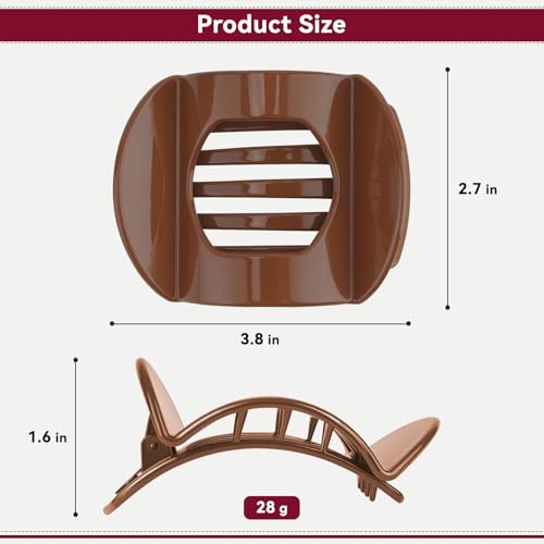 6pcs Flat Claw Clip - Strong Hold Flat Claw Clips for Women Girls, No Slip Hair Claw Clips for Thick Hair Styling Accessories