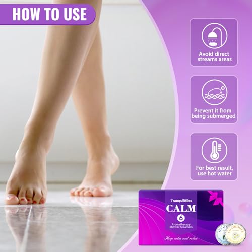 TranquilBliss Shower Steamers, Shower Bombs with Natural Fragrance, Self Care& Relaxation, Mother's Day, Christmas Birthday for Women and Mom, Individually Packaged, Purple Set 2 Packs£¨12 Tablets£©