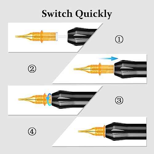 ATOMUS 10pcs Tattoo Cartridge Needles Disposable RL RS M1 Tattoo Needles for Tattoo Machine (9RS)