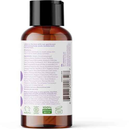 Everyone 3-in-1 Soap Body Wash, Bubble Bath, Shampoo, Travel Size, 2 Ounce (Pack of 24), Vanilla and Lavender, Coconut Cleanser with Plant Extracts and Pure Essential Oils