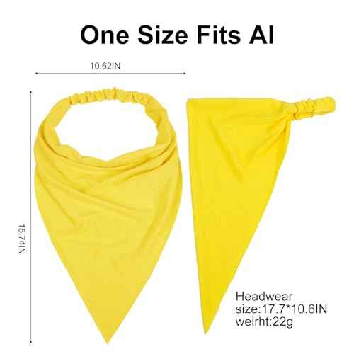 WOVOWOVO 8 Pack Large Scarf Headbands for Women, Elastic Boho Triangle Bandana Head Scarves Non Slip Cute Turban Head band Floral Printed Hair Accessories