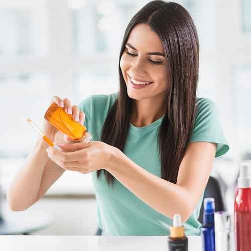 50 Pcs 2 Oz Glass Dropper Bottles with Rose Gold Caps for Essential Oils Perfumes and Cosmetic Liquid Storage Featuring Funnels Droppers and Cleaning Brushes(Pink)