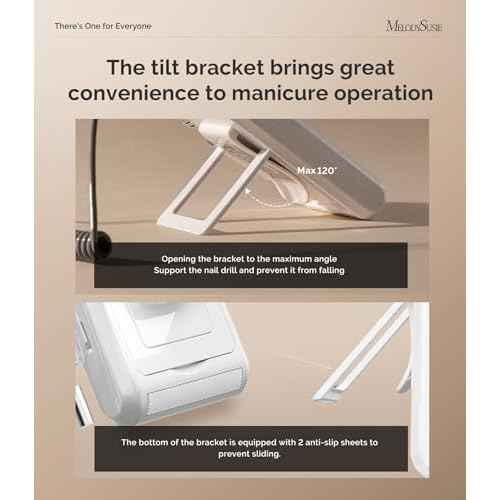 MelodySusie 2 in 1 Professional Nail Drill, 30000 RPM SC330G Electric Nail File with Kickstand for Gel Nails Polishing Removing, Portable Cordless Nail Efile for Manicure Pedicure at Home & Salon,Gold