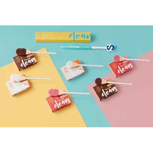 SuperMouth¢ç Single Scoop Tongue Scraper for Toddlers & Kids Ages 2-5 ? Dual-Sided Brush & Scraper Removes Odor-Causing Buildup, Fights Bad Breath, Gentle Easy-Grip Design, 3 Scents, Early Oral Care