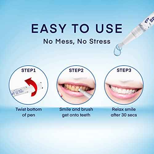 Teeth Whitening Pen (4 Pens) for Teeth Whitening, 40+ Uses, Effective, Painless, No Sensitivity, Travel-Friendly, Beautiful White Smile, Mint Flavor