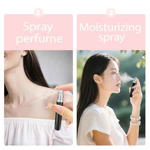 2 Pack Refillable Mini Perfume Atomizer Bottle£¬Portable Separate Bottles£¬Travel and Outings Spray Boxes Dispensers 5ml/0.2oz (Black)