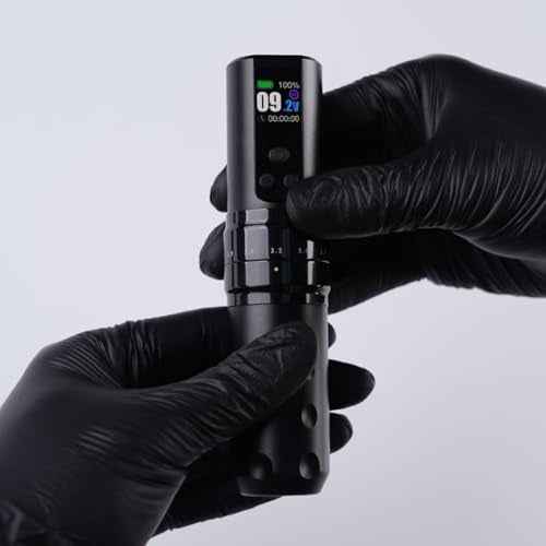 Mast Fold2 Pro Tattoo Gun Wireless Tattoo Pen Machine 2 Replaceble Batteries 2,000mAh Power Supply Mcore Rotary Motor Real Strokes Length P-076 (Purple)