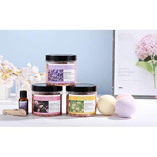 Spa Luxetique Epsom Salts for Soaking, 3.17lbs Bath Salts Gifts with Lavender, Rose, Chamomile Scent as Christmas Gifts for Woman, Spa Sets for Mom