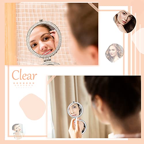 8 Pieces Flower Compact Mirror for Purse Bulk Small Compact Mirror Gift Makeup Floral Pocket Retro Folding Portable Travel Accessories for Women Girls Christmas Gifts