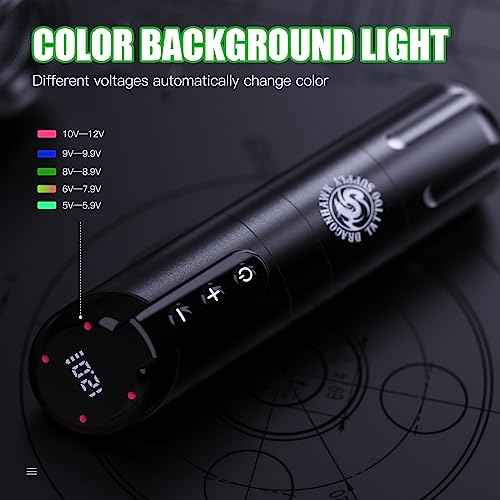 Dragonhawk Tattoo Gun Kit Wireless Beginner Tattoo Kit Complete Tattoo Machine Kit Big Screen Battery Power Supply