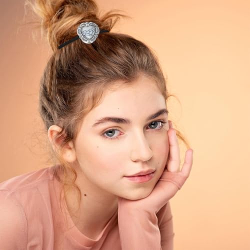 6 PCS Metal Western Style Ponytail Holders Boho Hair Ties Vintage Turquoise Hair Ropes Cross Circular Hair Ropes Heart Hair Ropes Style Ponytail Holders Silver Hair Bands for Women Girls