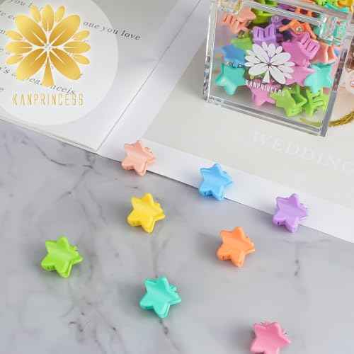 70PCS Mini Claw Clips Small Hair Clips With Fancy Box Star Hair Accessories for Women, Girls, Kids - Colorful Gift Set (Star-SET9)