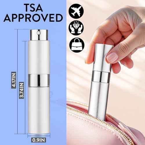 6 Pack 8ML Empty Perfume Atomizer Cologne Travel Spray Bottle for Refill Portable Cologne Dispenser Mini Sprayer for Women Men Twist Tpye