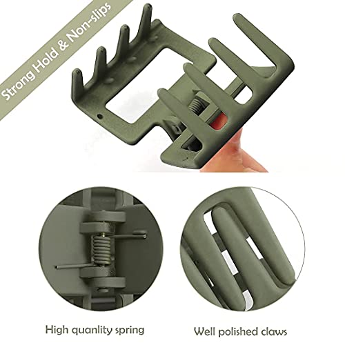 4 PCS Matte Square Hair Claw Clips for Thick Hair - Cute Hair Clips for Women