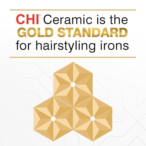 CHI Original Ceramic Flat Iron, Straightener For A Smooth Finish, Ceramic Floating Plates, Quick Heat Up, Analog On/Off Switch, 1" Black