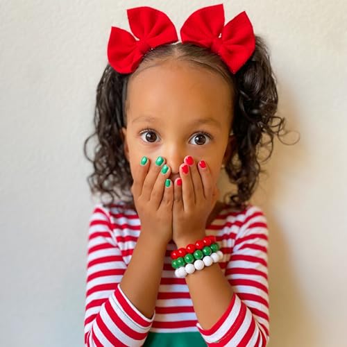 Piggy Paint | 100% Non-Toxic Girls Nail Polish | Safe, Cruelty-free, Vegan, & Low Odor for Kids | Santa's Sweetie (Christmas Holiday 3 Polish + Nail Art Gift Set)