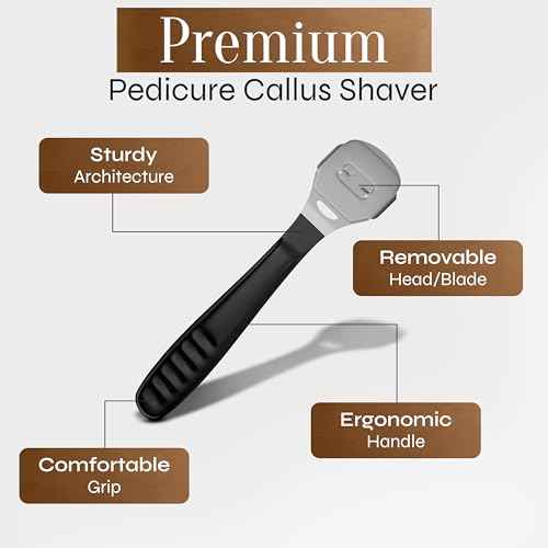 Fac?n Professional Callus Shaver Remover with 50 Blades, Pedicure Razor for Feet & Hands, Foot Razor for Callus Removal, Callus Blade Remover, Corn Shaver, Surgical Grade Premium Stainless Steel Tool