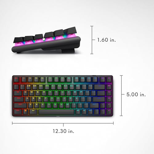 Alienware Pro Wireless Gaming Keyboard - Bluetooth 5.1/2.4 GHz Radio Frequency Connectivity, Linear Mechanical, Hot-swappable switches, Tri mode connectivity, Adjustable Height - Dark Side of the Moon