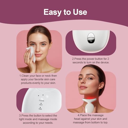 Facial & Neck Massager: Red Light Therapy for Women, Skin Lifting Beauty Device,7 in 1 LED Facial Sculptor Tool for Women's Daily Skincare