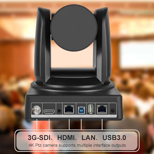 ADKIDO PTZ Camera 10X Optical Zoom Video with SDI Cameras, HDMI Camera Support PTZ Control and IP Live Streaming Output for Conferencing, Church