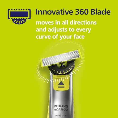 Philips Norelco OneBlade 360 Blades, Genuine Replacement Blades for OneBlade Electric Shaver and Trimmer, Durable Stainless Steel, Trim, Edge and Shave, 3 Pack, QP430/80